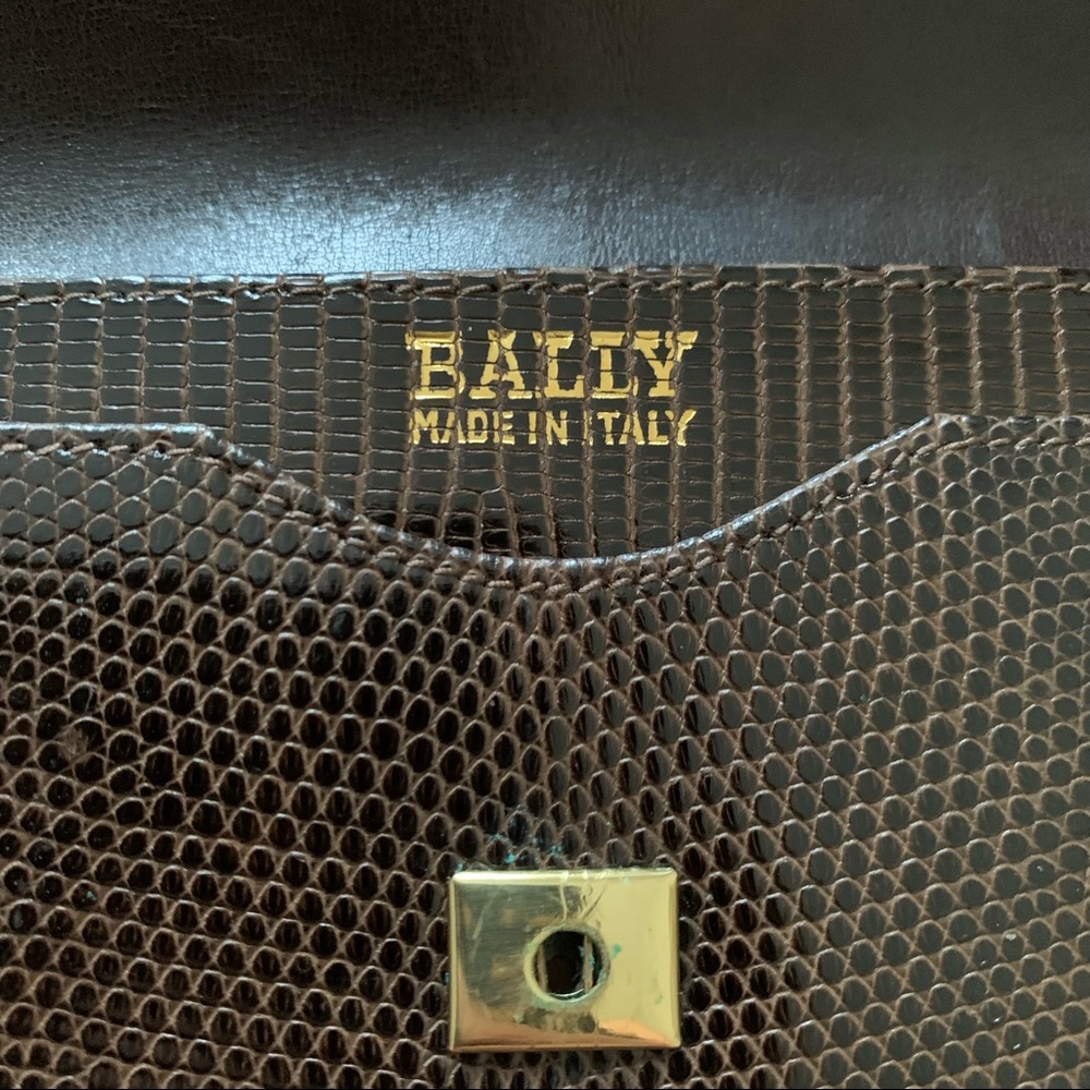 Vintage Bally Genuine Lizard Wallet Chocolate Brown Made in Italy - Picture 2 of 15